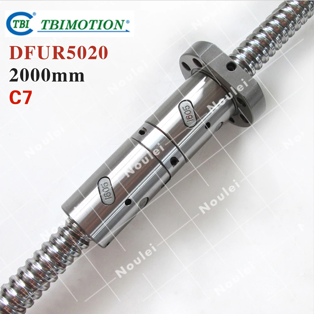 TBI 5020 C7 2000mm ball screw 20mm lead with DFU5020 ballnut Ground for high precision CNC diy kit DFU set