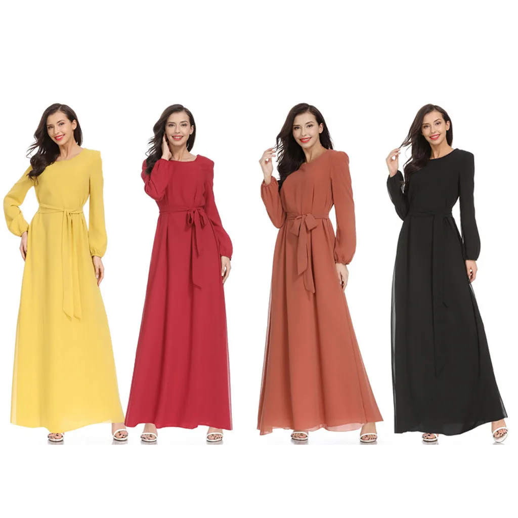 

CHAMSGEND Muslim Womens Dress Printed Velvet Ladies Elegant Dresses Islamic Abaya Jilbab Party Long Maxi Dress 2019 NEW L0410