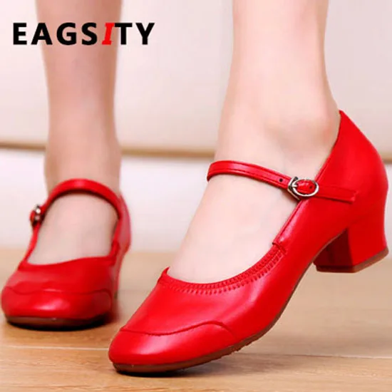 

Mary Jane shoes for women block heel Latin Jazz modern dancing party wedding high heel shoes ladies pumps dress outdoor casual