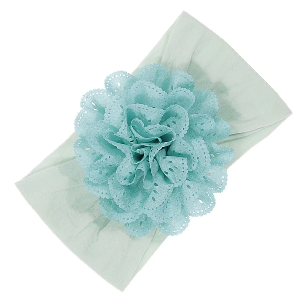 Ажурная ткань для маленьких девочек нейлоновая повязка на голову с цветочным