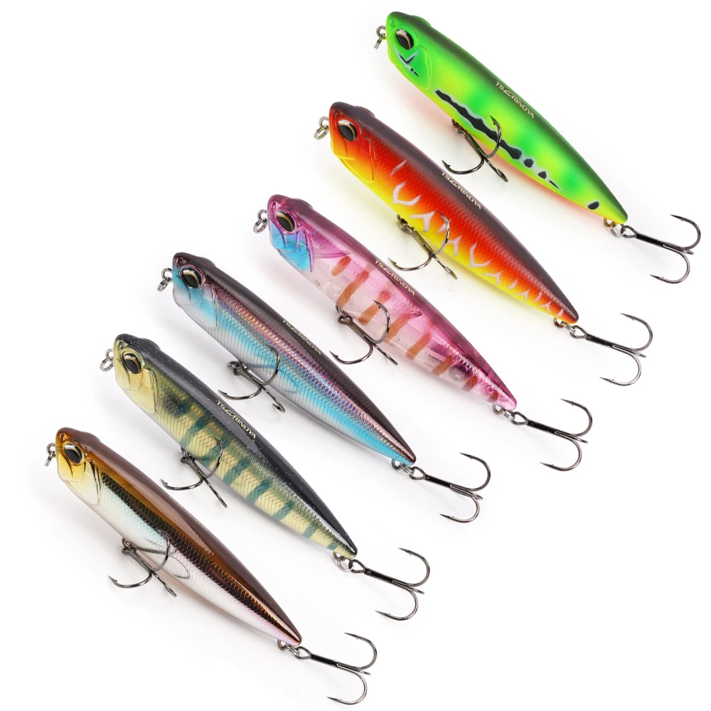 

8.5cm 10.5g Plastic Fishing Bait Long Shot Top Water Floating Pencil Fishing Lures Baits with Treble Hooks Lifelike Fake Lure