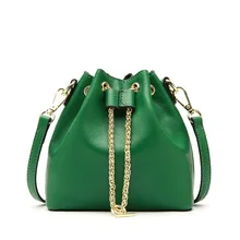 Новая женская модная кожаная сумка-ведро в европейском и американском стиле с пряжкой на плечо