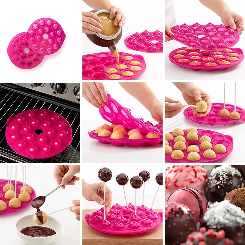 Pop Sucker Sticks Cake Lolly Lollipop Mold Candy Chocolate DIY Lollipop Mould Cake Silicone Mold DIY Baking Tools09