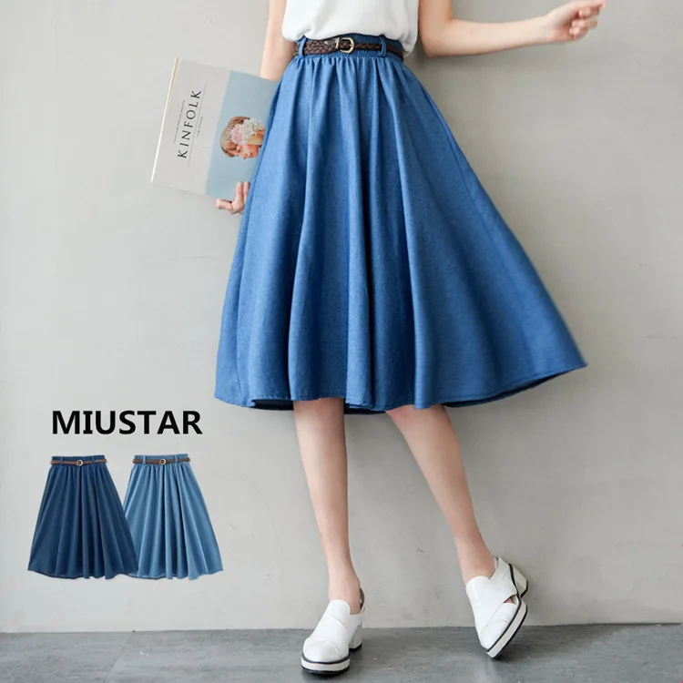 

Harajuku Midi Skirt Faldas Mujer Moda 2019 Streetwear Korean Skirt Light Blue Denim Skirt Jeans Womens Skirts High Waist