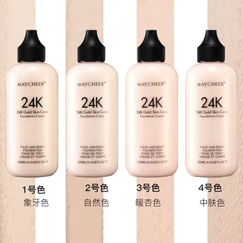 120ml Face Sun Block Foundation Cream Waterproof Make Up Mineral Liquid Foundation Full Cover Base