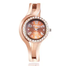 2016 New hot sell popular designer rhinestone watch Fashion women quartz watches rose gold ladies Bangle Watch relogio feminino