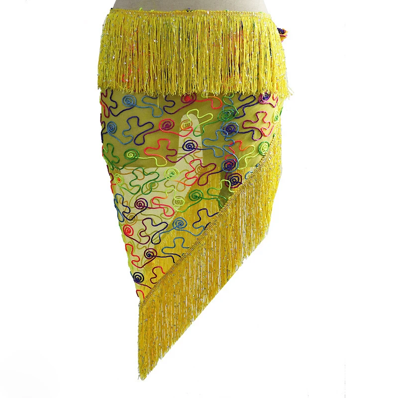 

Colored Women Belly Dance Wear Costume Accessories Sequins Tassel Wrap Belt Mesh Net Women Bellydance Hip Scarf