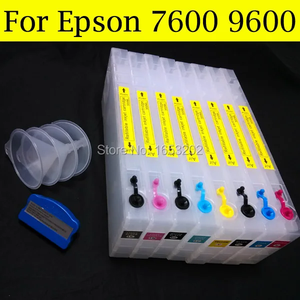 

High Capacity refill ink cartridge for epson 7600/9600 cartridge C13T544100-C13T544800 for Epson printer 9600 dye/pigment
