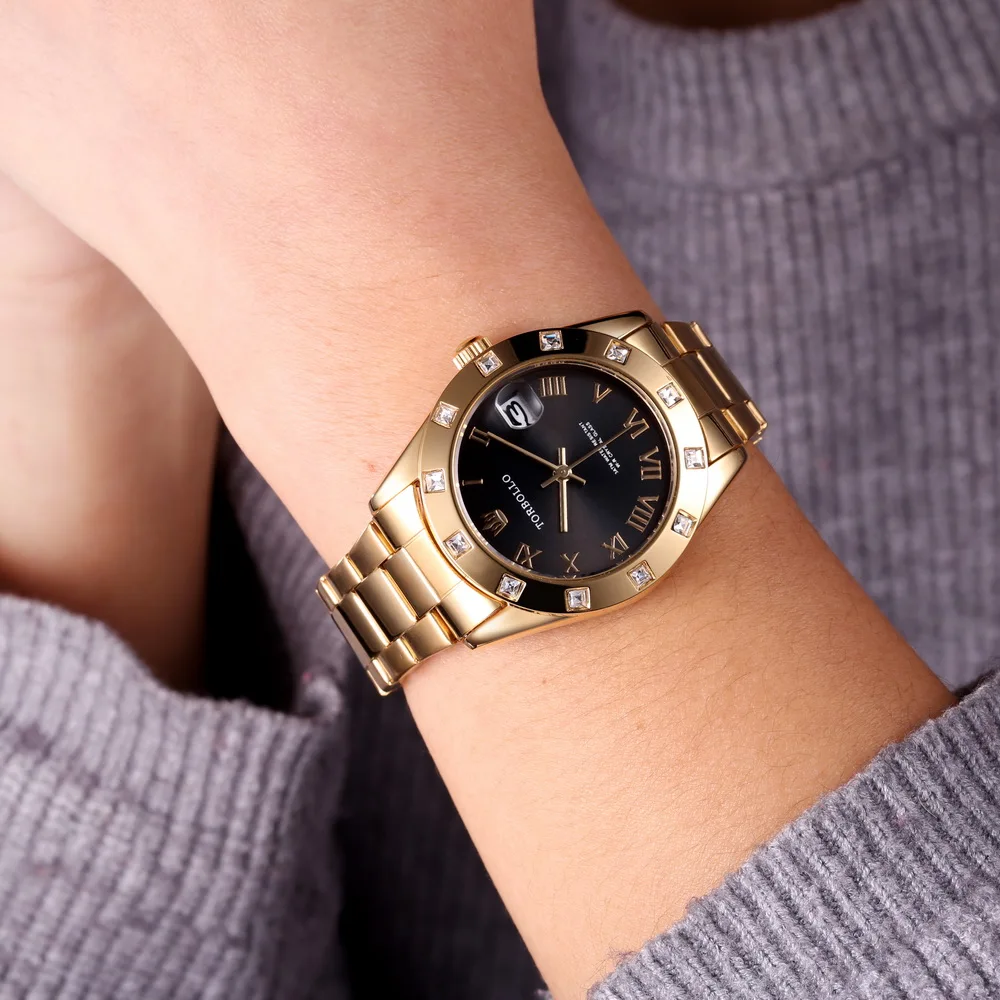 Новые модные женские часы, золотые водонепроницаемые кварцевые часы из нержавеющей стали, женские часы, женские наручные часы, Relogio Feminino