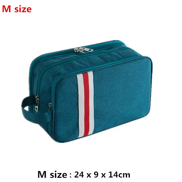 Мужская трехслойная косметичка для женщин, набор туалетных принадлежностей для путешествий, косметичка, большой косметический чехол, водонепроницаемый Органайзер, моющаяся сумочка - Цвет: M blue