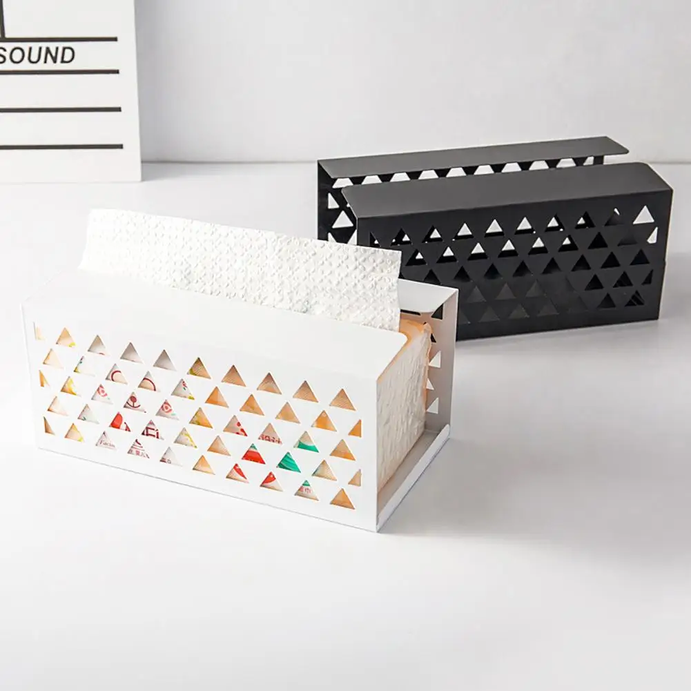 

Creative Iron Hollow Tissue Box Paper Napkin Case Holder Home Desktop Car Napkins Holder Case Organizer Home Decoration