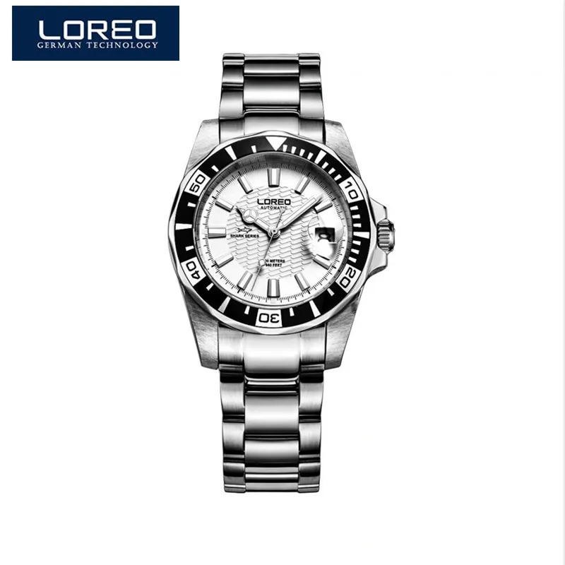 

LOREO Original Men Mechanical Watches Men Luxury Brand Full Steel Waterproof 200m Business Automatic Wristwatches For Men A50