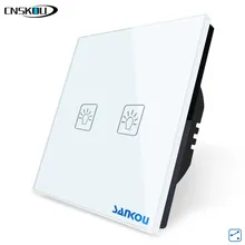 Manufacturer EU standard 110v250v new touch switch LED screen crystal glass panel wall switch 2gang 2way wall light switch white livolo new power socket eu standard cherry wood outlet panel 2gang wall sockets with touch switch c701 21 c7c2eu 21