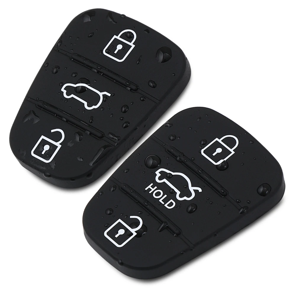 

3 Button Remote Key Fob Case Rubber Pad For Hyundai I10 I20 I30 IX35 for Kia K2 K5 Rio Sportage Flip Key