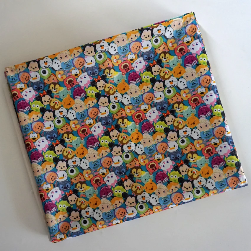 

145cm*90cm PVC Nylon Cartoon MK Mouse Waterproof Fabric Patchwork Cloth Handmade Sewing Material Home Textile Fabrics for Table