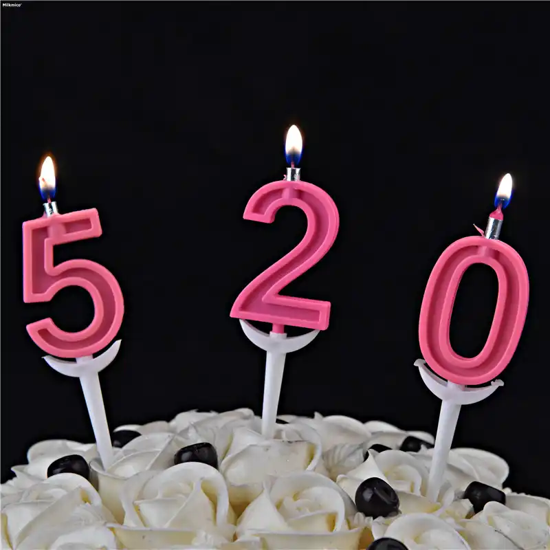 Milkmico Birthday Cake Candles Smokeless Child Baby Birthday Party Candle Number Decorative Birthday Candles for Cake Decoration