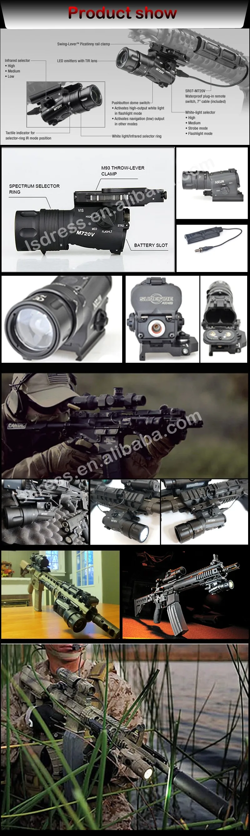 Element Airsoft Surefir M720V Тактический оружейный светильник strobo Flash светильник охотничий Softair Ir лампа Arma винтовка пистолет фонарь для охоты