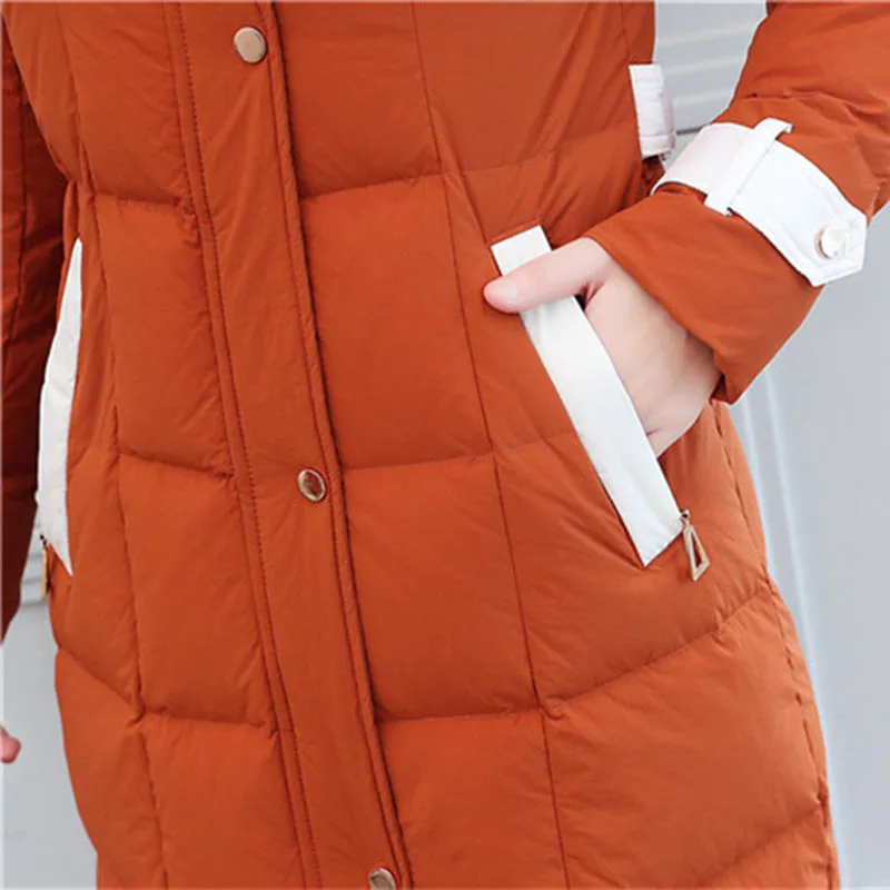 Discount New Winter down jacket women Lengthen parka Fox big fur collar Hooded coat female Plus size Thicken high quality down coats 2199 5