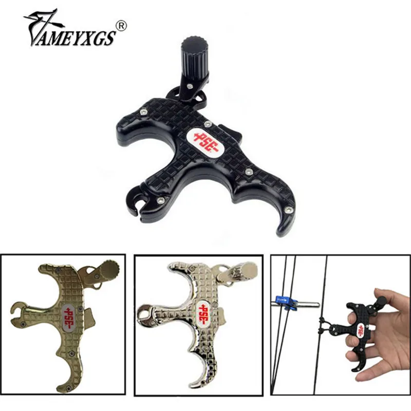 

1pc Archery 3 Finger Automatic Release Aid Compound Bow Right Hand Thumb Caliper Grip Release For Hunting Shooting Accessories