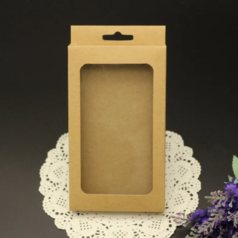 

300pcs!Universal Mobile Phone Case Package Paper Kraft Brown Retail Packaging Box for iphone 7 6 5s For Samsung S7 156*90*15MM