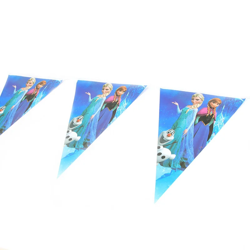 

Frozen Party Flag 1set Banner Including 10pcs Pennants Kids Favor Birthday Party Decoration Supplies for Kids