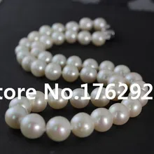 Классические ожерелья из жемчуга белого жемчуга AAA 9-10 мм яркая жемчужина ожерелья подарки