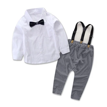 

Newborn Toddler Baby Boy Clothes Kids Overalls Outfits Shirt+Bib Pants 2pcs Set 0-24M