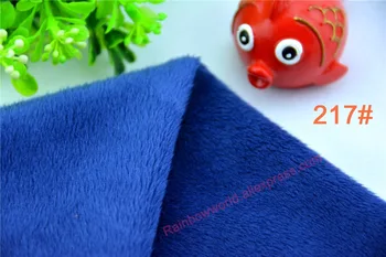 

217# deep blue Super soft velvet Fleece Fabric microfiber Fleece velboa hair height 2-3mm for DIY toy pillow(1 meter)