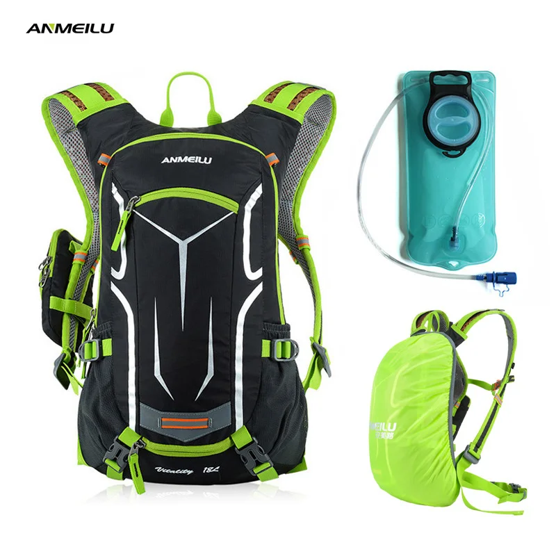 

ANMEILU 18L Camping Hiking Backpack Rain Cover 2L Water Bag Waterproof Outdoor Sport Climbing Cycling Backpack Hydration Bag