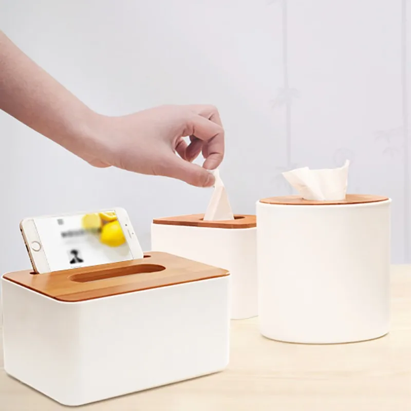 

4 Size Tissue Roll Paper Wooden Tissue Box Home Bathroom Car Tissue Box Container Towel Napkin Log Tissue Holder New