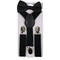 Winfox Детские подтяжки галстук-бабочка набор для маленьких мальчиков девочек 2,5 см в ширину черный, красный желтый подтяжки галстук бабочка