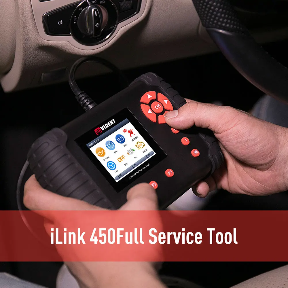 Origional VIDENT iLink 450 support ABS&SRS reset /DPF/Battery Configuration coverage for over 40 Asian and European vehicle