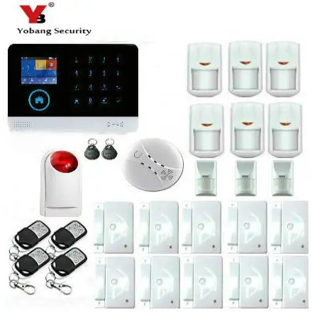 

YobangSecurity Touch Keypad Wireless GSM WiFi GPRS Intelligent Alarm Security System with Pet Immune Detector Friendly RFID