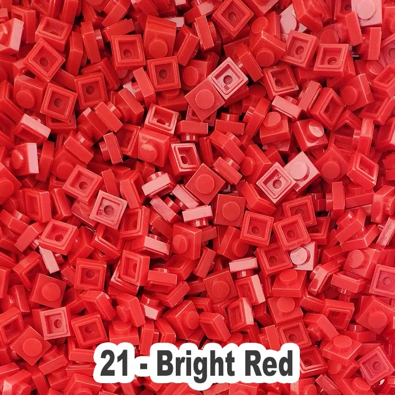 

L*going 3024 Plastic Small Building Blocks Brick Accessory 1X1 Plate No.21 Bright Red Pixel Art DIY Educational Toys For Adults
