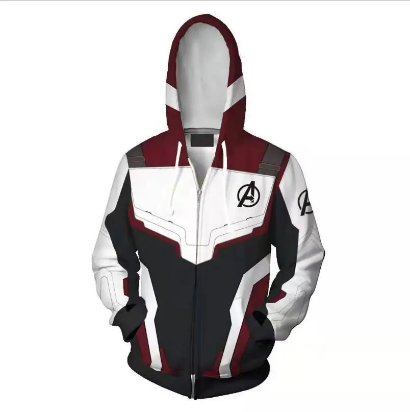 Avengers Endgame Quantum Realm Cosplay Costume Hoodie Sweatshirt Superhero Captain America Iron Man Coat Jacket Hoodie Men Women