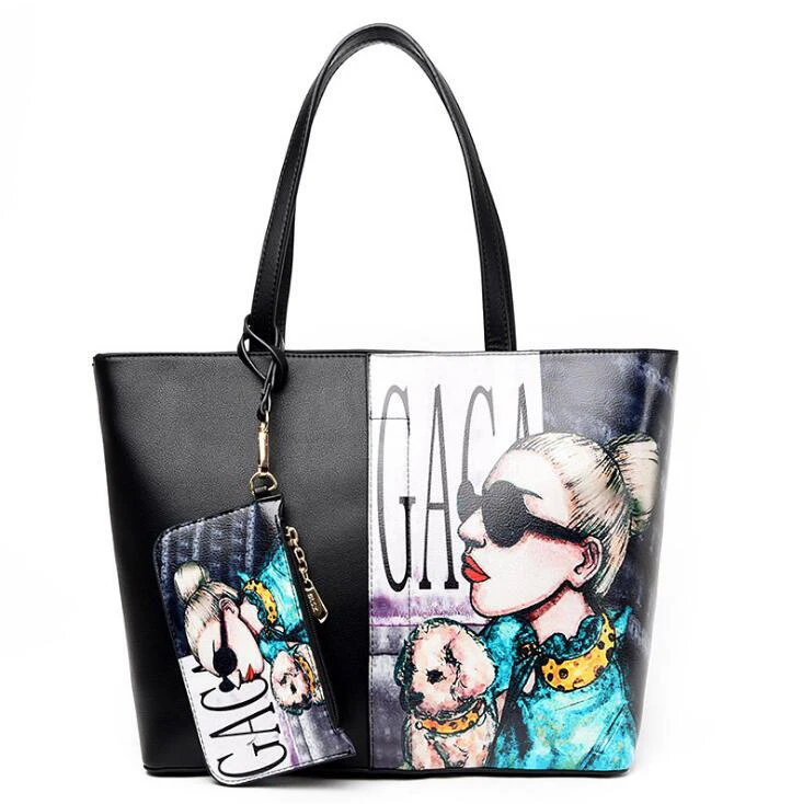 Новая повседневная дикая женская сумка с цветочным узором, сумка-тоут, вечерняя сумка, индивидуальная модная простая сумка-мессенджер на плечо, L8-208 - Цвет: Girl with glasses