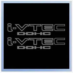 Two(2) Silver for HONDA I-VTEC DOHC Car Decal Vinyl Window Wall Sticker JDM |