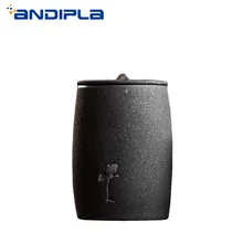 Черный дзен японский стиль грубая Керамическая пиала Caddy чай церемонии аксессуары контейнеры для чая домашний декор в стиле ретро закупориваемая банка канистра для хранения