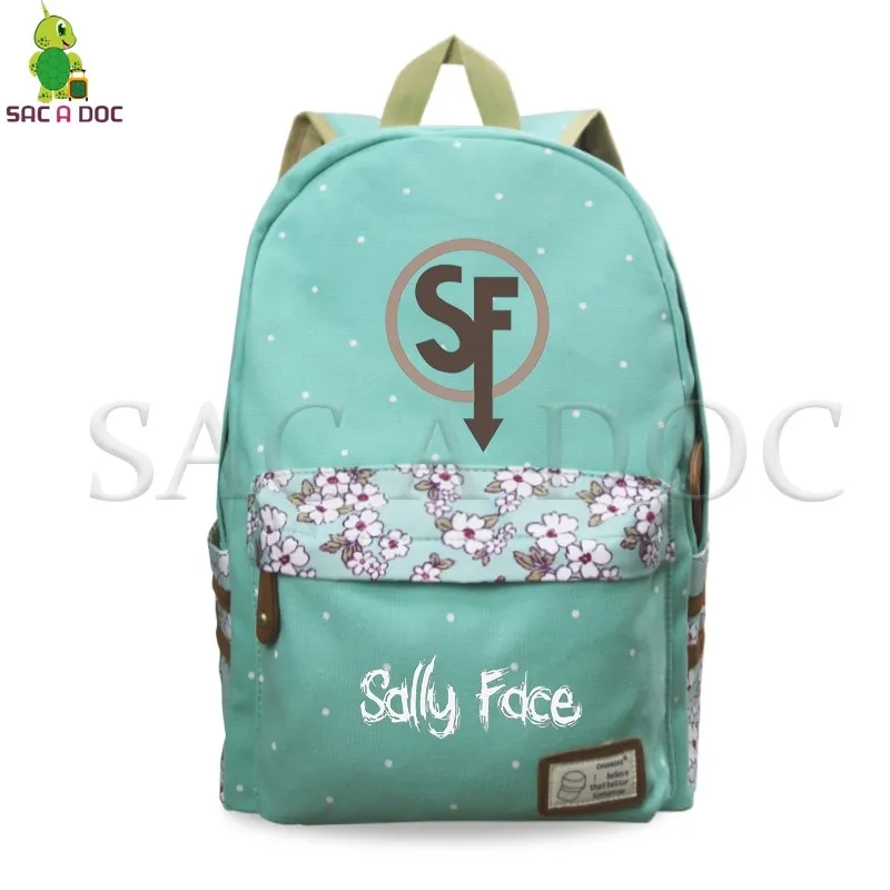 

Sally Face Casual Backpack Floral Wave Point School Bag for Teenage Girls Laptop Backpack Leisure Travel Bag Cartoon Backpack