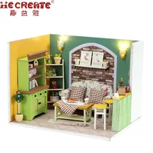 Зеленый остров чай 3D Деревянный Кукольный дом миниатюрная мебель Игрушки для Детские куклы дома подарок на день рождения DIY украшения дома
