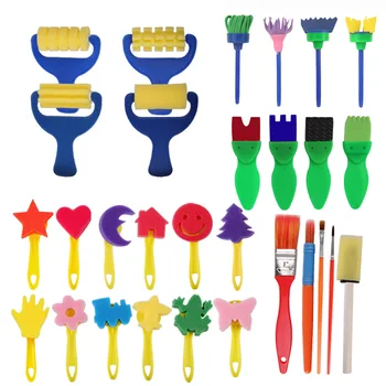 

21/25/29PCS EVA DIY Painting Doodle Drawing Toy Finger Painting Tool Baby Drawing EVA Sponge Seal Sponge Brush