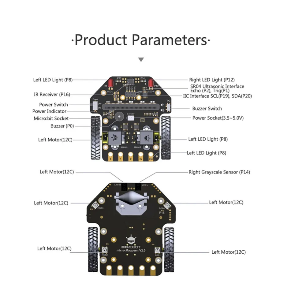 Micro: Maqueen Smart Car V4.0 версия для micro: бит графическое Программирование робот Мобильная платформа(без микро: битная плата