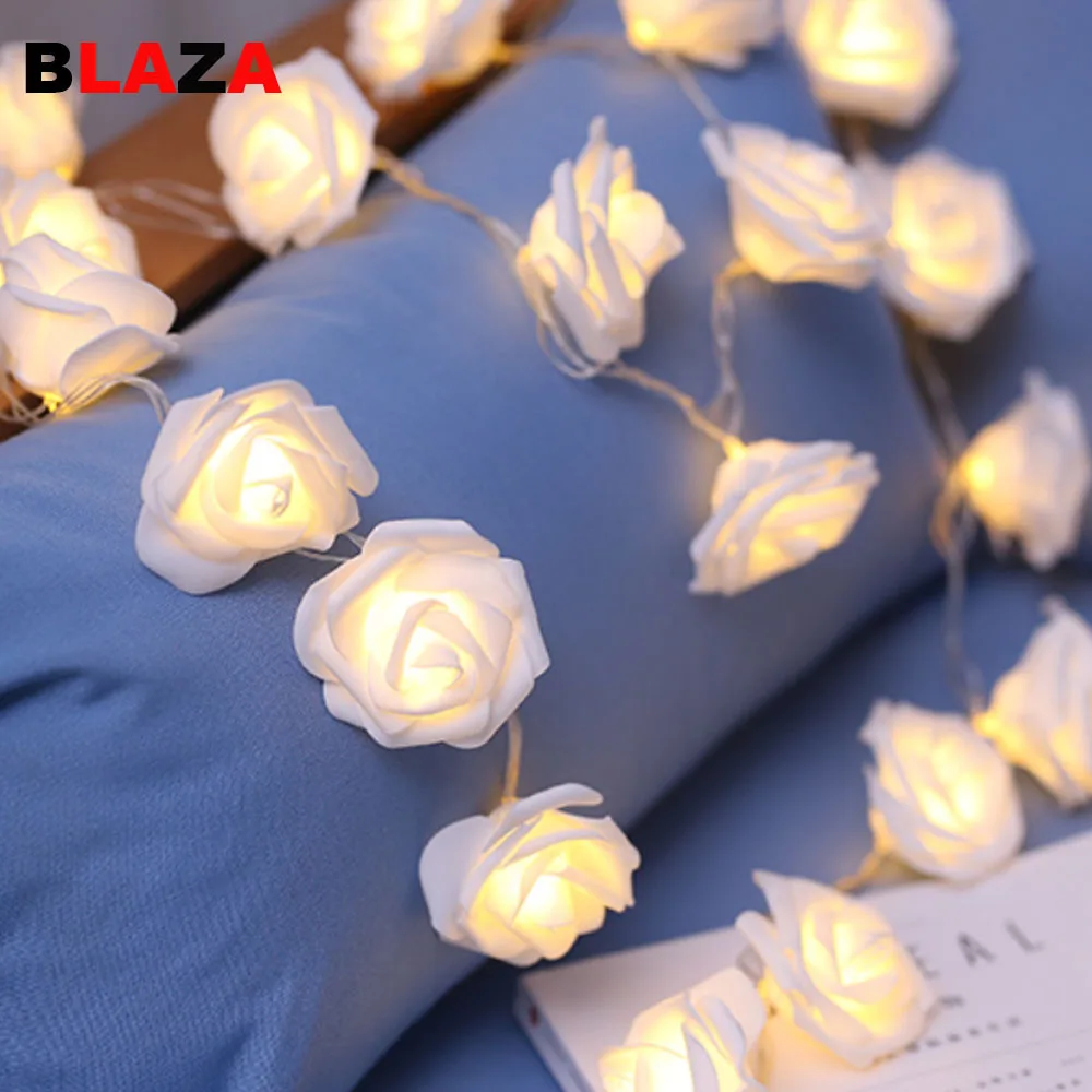 20 Leds Fairy Light Rose Flower LED String Light Birthday Party Wedding ...