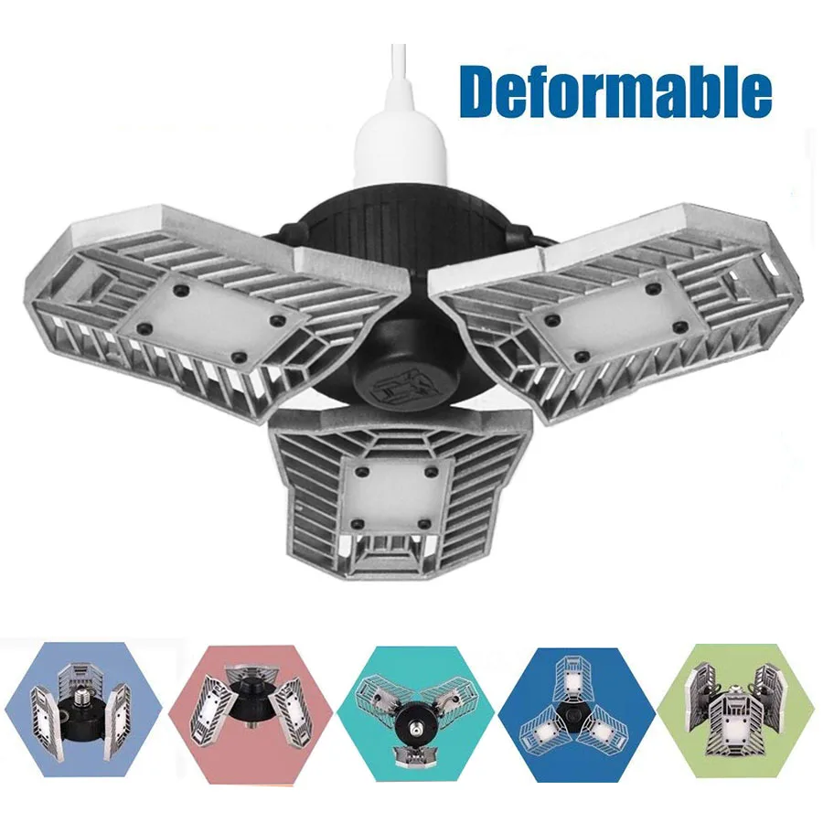 

BEIAIDI 60W E27 High Power Deformable LED Garage Light E27 LED Corn Bulb High Intensity Parking Warehouse Basement Ceiling Lamps