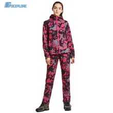 Goexplore ore военная куртка+ брюки Женская камуфляжная охотничья одежда акула мягкая оболочка тактические скрывающиеся водонепроницаемые костюмы