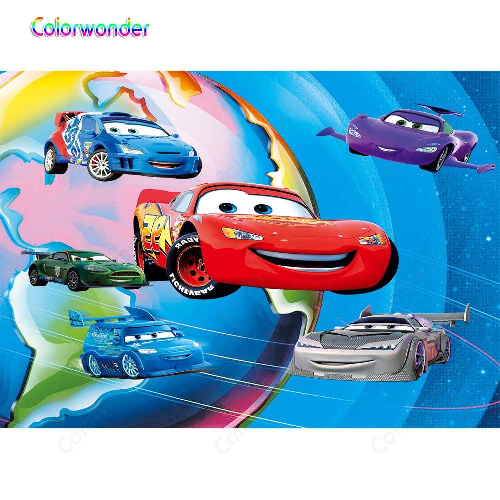 Colorwonder Photography Backdrop Blue Outer Space with Colorful Running Car Background Kids Baby Boy 1st Birthday | Электроника
