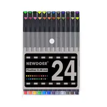 24-цветная игла ручка Простой ультра-тонкий цветной крючок линия ход состав перо 0,4 мм фломастер набор акварельных красок