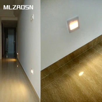 

MLZAOSN Hallway Night Light Embedded 86 LED 1W Footlights Corner Staircase Corridor Energy Saving Night Light Parking Lamp