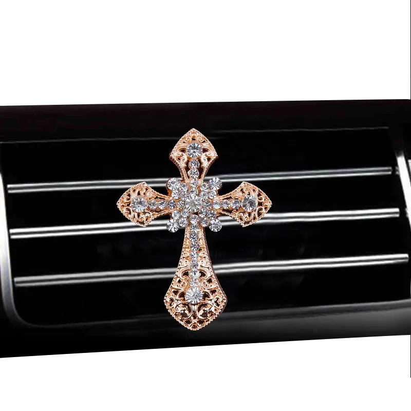 Inlaid diamond cross style car Air conditioning outlet perfume car perfume car interior accessories car fragrance - Image 5