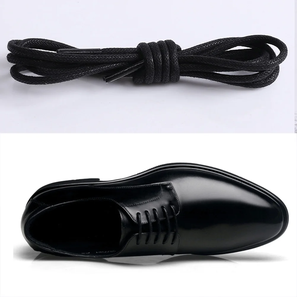 Высокое качество Вощеные круглые шнурки на шнурке для сапог Martin кожаные спортивная обувь 70/80 см, повседневные, хлопковые, ПРИШИТАЯ шнурками подошва Lacet черный